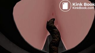 Girl pooping and peeing in toilet