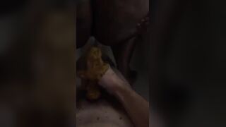 Ebony BBW Shit on cock