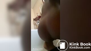 Sexy ebony preparing lunch for me