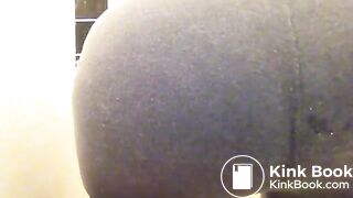 Girl grey leggings poop