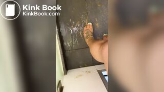 Huge Ebony Scat Soles Smear