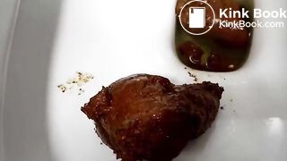 Petite girl drops a thick unflushable log