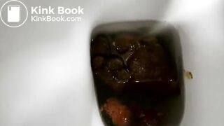 Petite girl drops a thick unflushable log