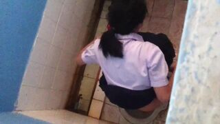 Thai Pooping At School Toilet
