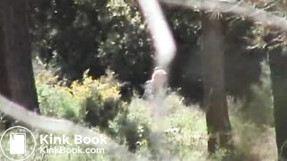 Young woman pissing & shitting outdoors