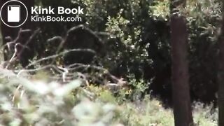 Young woman pissing & shitting outdoors