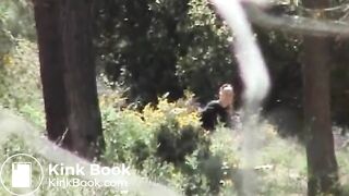 Young woman pissing & shitting outdoors