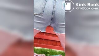 Chubby British milf poops shorts