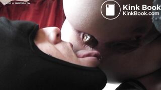 Look at him waiting for her long turd.