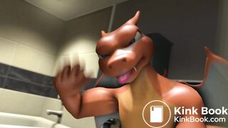 Charizard farts and shits in toilet