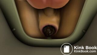 Charizard farts and shits in toilet