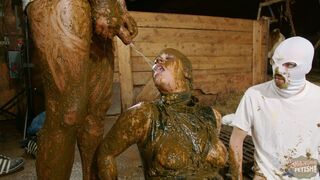 Betty gets peed on while being covered in cow shit