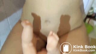 destroying the doll with her ass