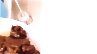 Sexy Lady Farts And Shits On A Plate