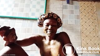 African chick's huge shit