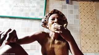 African chick's huge shit