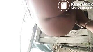 Latina shits outdoors