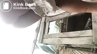 Latina shits outdoors