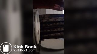 Black girl does long poop