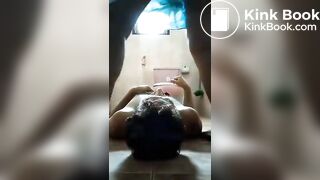 Desi indian wife shit into husband's mouth