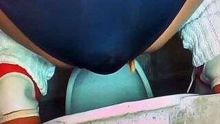 Diarrhea in blue panties