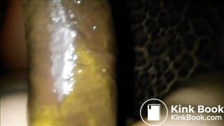 black guy fucking white girl up the ass while she poops