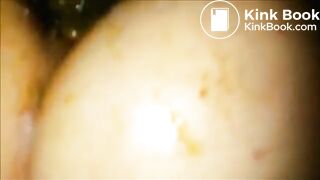 black guy fucking white girl up the ass while she poops