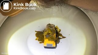 Diarrhea blowout on bus in toilet