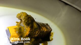 Diarrhea blowout on bus in toilet