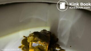 Diarrhea blowout on bus in toilet