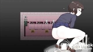 Japanese girl poo and pee in the school toilet