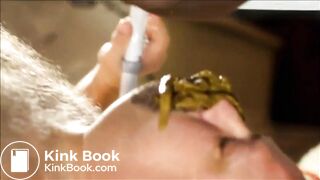 White man eats black woman's shit.