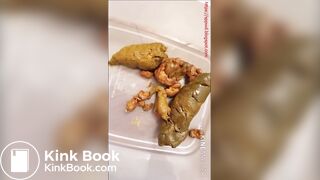 Collecting her poops