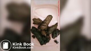 Collecting her poops