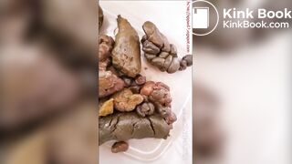 Collecting her poops