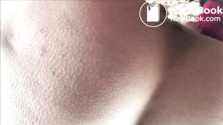 woman pooping in forest