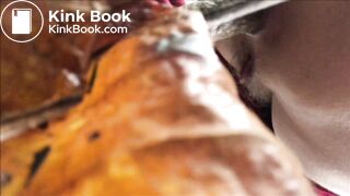 woman pooping in forest