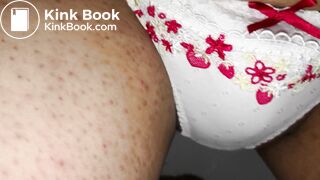 Lovely white cherry pattern panty last clearing moment!