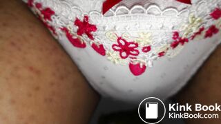 Lovely white cherry pattern panty last clearing moment!