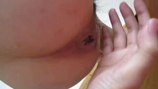 Chinese girl is pooping for him