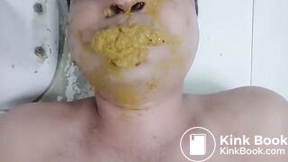 Slave eating mistress full of her shit load