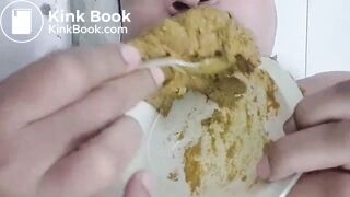 Slave eating mistress full of her shit load