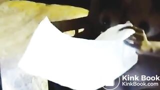 ebony scat standing up