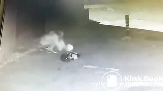 Girl caught shitting outside on CCTV