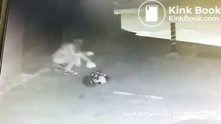 Girl caught shitting outside on CCTV