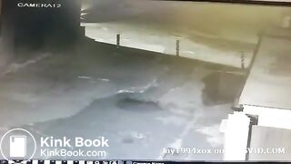Girl caught shitting outside on CCTV