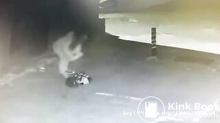 Girl caught shitting outside on CCTV