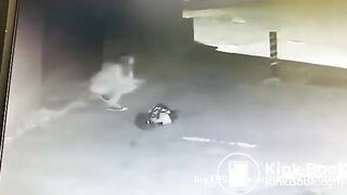 Girl caught shitting outside on CCTV