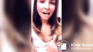 Shitty buttplug for a sexy brunette