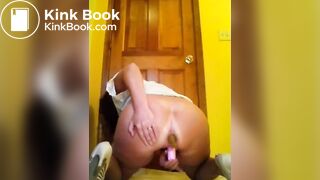 Pink Dildo Helps Her Shit